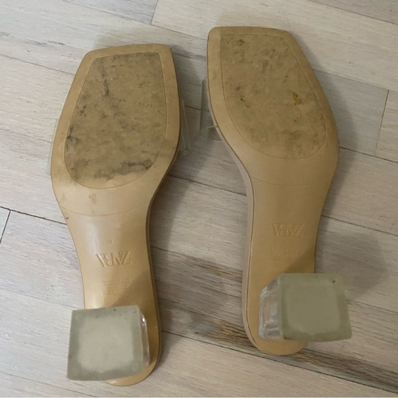 Zara VINYL MULES WITH METHACRYLATE ACRYLIC HEEL Size 9 / 40 - Picture 5 of 10